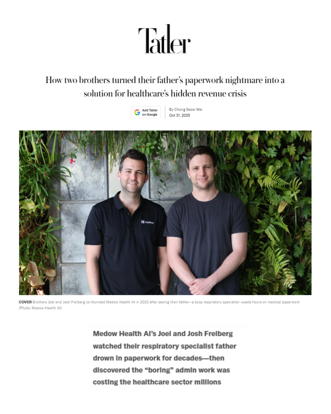 Medow Health AI mission coverage